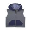 Fruit of the Loom Boys' Fleece Full Zip Sleeveless Vest, Charcoal Heather/Ghost Times Square Navy Stripe, 2X-Large view 1