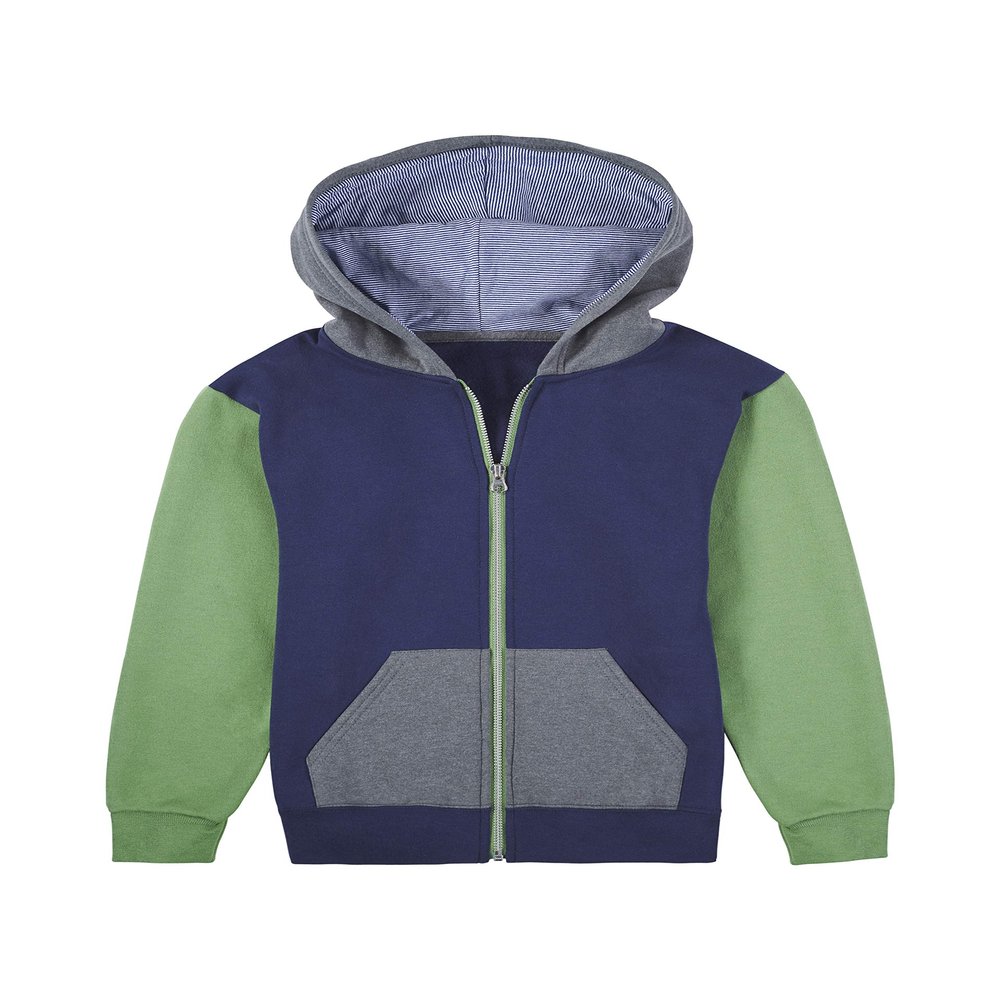 Fruit of the Loom boys Fleece Sweatshirts, Hoodies, Sweatpants & Joggers Shirt, Full Zip - Navy/Green, Medium US