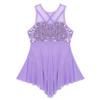 ACSUSS Kids Girls Shiny Sequins Ballet Dance Tutu Dress Tank Top Leotard Lyrical Latin Jazz Modern High Low Dance Dress Lavender 14 view 3