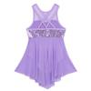 ACSUSS Kids Girls Shiny Sequins Ballet Dance Tutu Dress Tank Top Leotard Lyrical Latin Jazz Modern High Low Dance Dress Lavender 14 view 4