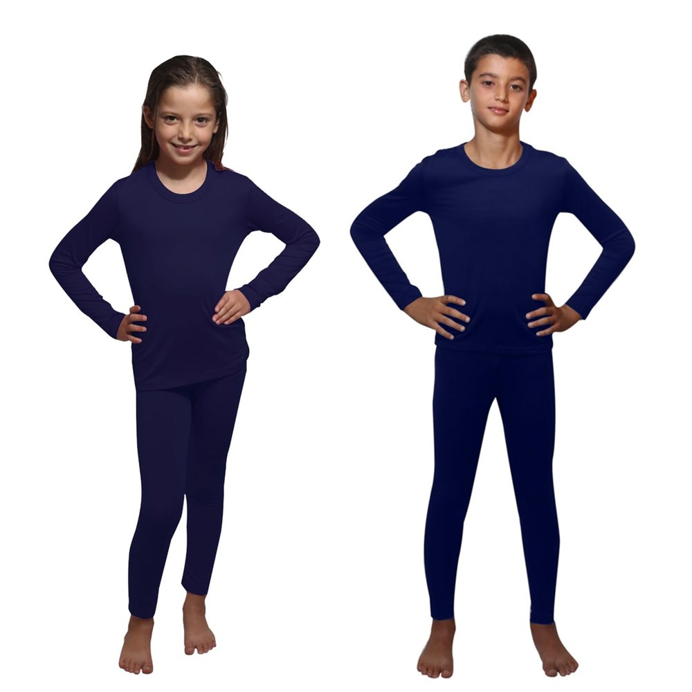 Ultra Dry Children Thermal Underwear Set by Outland; Base Layer; Soft Fleece; Top&Leggings Navy