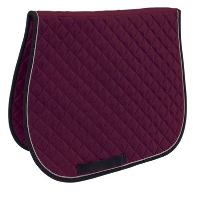 Dover Saddlery DS Quilted All-Purpose Piped Saddle Pad, Size: All-Purpose-A/P, Color: Burgundy/Light Grey/Black