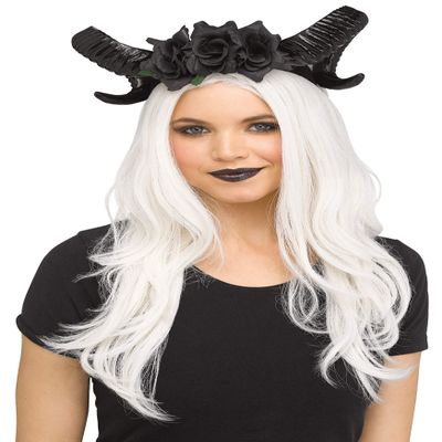 Black Horns and Flowers Headpiece Standard