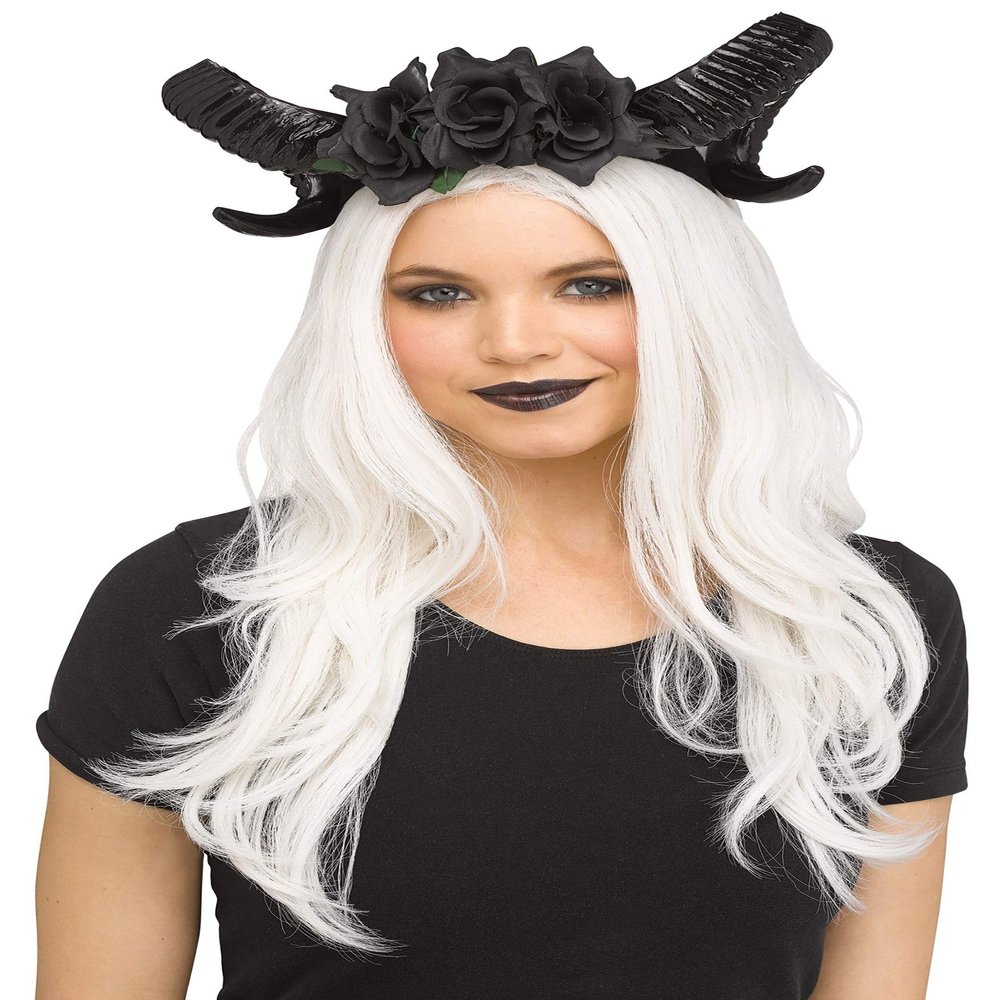 Black Horns and Flowers Headpiece Standard