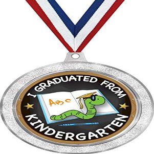 2 1/2" Silver Kindergarten Graduation Medal, Kids Graduation Awards 20 Pack Prime