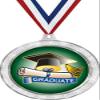 Graduation Medal, 2 1/2" Silver Glitter Graduated Medals, Great Graduate Awards 100 Pack view 1