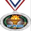 3rd Place Medal, 2 1/2" Silver Glitter Third Place Medals, Great Third Place Awards 50 Pack Prime view 1