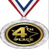 4th Place Medal, 2 1/2" Silver Glitter Fourth Place Medals, Great Fourth Place Awards 50 Pack Prime view 1