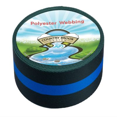 Country Brook Design - Thin Blue Line Polyester Webbing (1 1/2 Inch, 20 Yards)