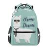 senya School Backpack Cool Business Llama with No Drama Teens Girls Boys Schoolbag Travel Bag view 1