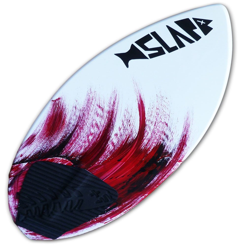 USA Made Slapfish Skimboard - Fiberglass & Carbon - Riders up to 140 lbs - 41" with Traction Deck Grip - Kids & Adults - 4 Colors (Red Board)