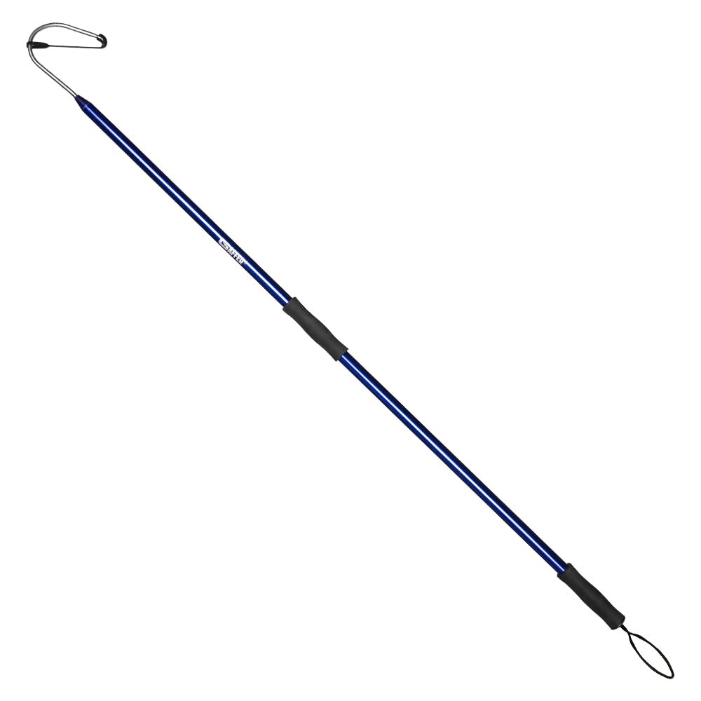 GAFFER SPORTFISHING Aluminum Fish Gaff Hook | Lightweight Fishing Pole with Sharp Stainless Steel Spear Hook | Ergonomic Foam Grips, Secure Lanyard | Saltwater & Freshwater Fishing Gaff | 54" Blue