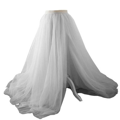EllieHouse Adult Bride Split Long Maxi Prom Party Evening Tulle Skirt White S