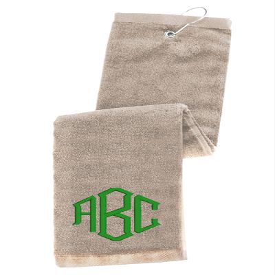 Printualist Personalized Custom Golf Towel - Add Your Embroidered Monogram - Trifold Golf Towels with Grommet and Carabiner Clip, Hook