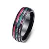 Blowin 8mm Imitated Abalone Shell Inlay Black Stainless Steel Rings Anniversary Wedding Bands for Men Women(Size 14) view 1