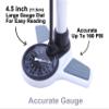 Vilobyc High Pressure Alloy Aluminum Bike Bicycle Floor Pump with Large Gauge (4.5in Diameter), 160 PSI, Reversible Presta & Schrader Valve view 2