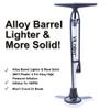 Vilobyc High Pressure Alloy Aluminum Bike Bicycle Floor Pump with Large Gauge (4.5in Diameter), 160 PSI, Reversible Presta & Schrader Valve view 3