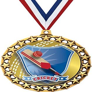 Cricket Medal, 2 1/2" Galaxy Star Cricket Bat Medals, Great Cricket Awards 50 Pack Prime