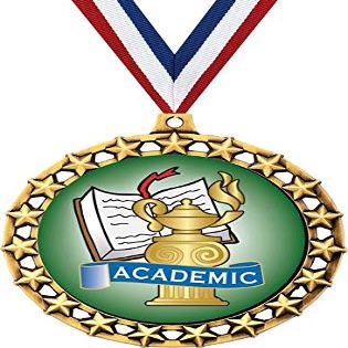 Academic Medal, 2 1/2" Galaxy Star Kids Academic Medals, Great Education Awards 50 Pack Prime