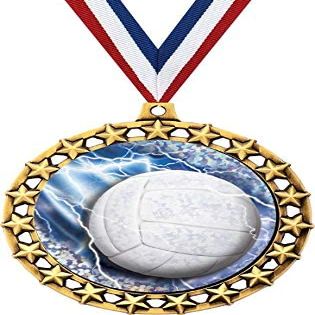 Volleyball Medal, 2 1/2" Galaxy Star Volleyball Net Medals, Great Volleyball Awards 50 Pack Prime