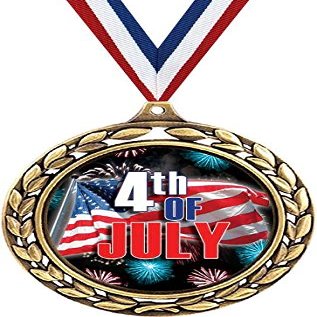 4th of July Medals - 2 1/2" Laurel Wreath Fourth of July Medal - Great Holiday Awards for Kids 50 Pack Prime