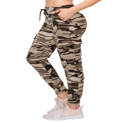 ALWAYS Cargo Jogger Pants for Women, High Waisted Sweatpants with Pockets, Buttery Soft Lounge Pants for Athletic Yoga, Gym & Performance Wear, Camo 1834 S