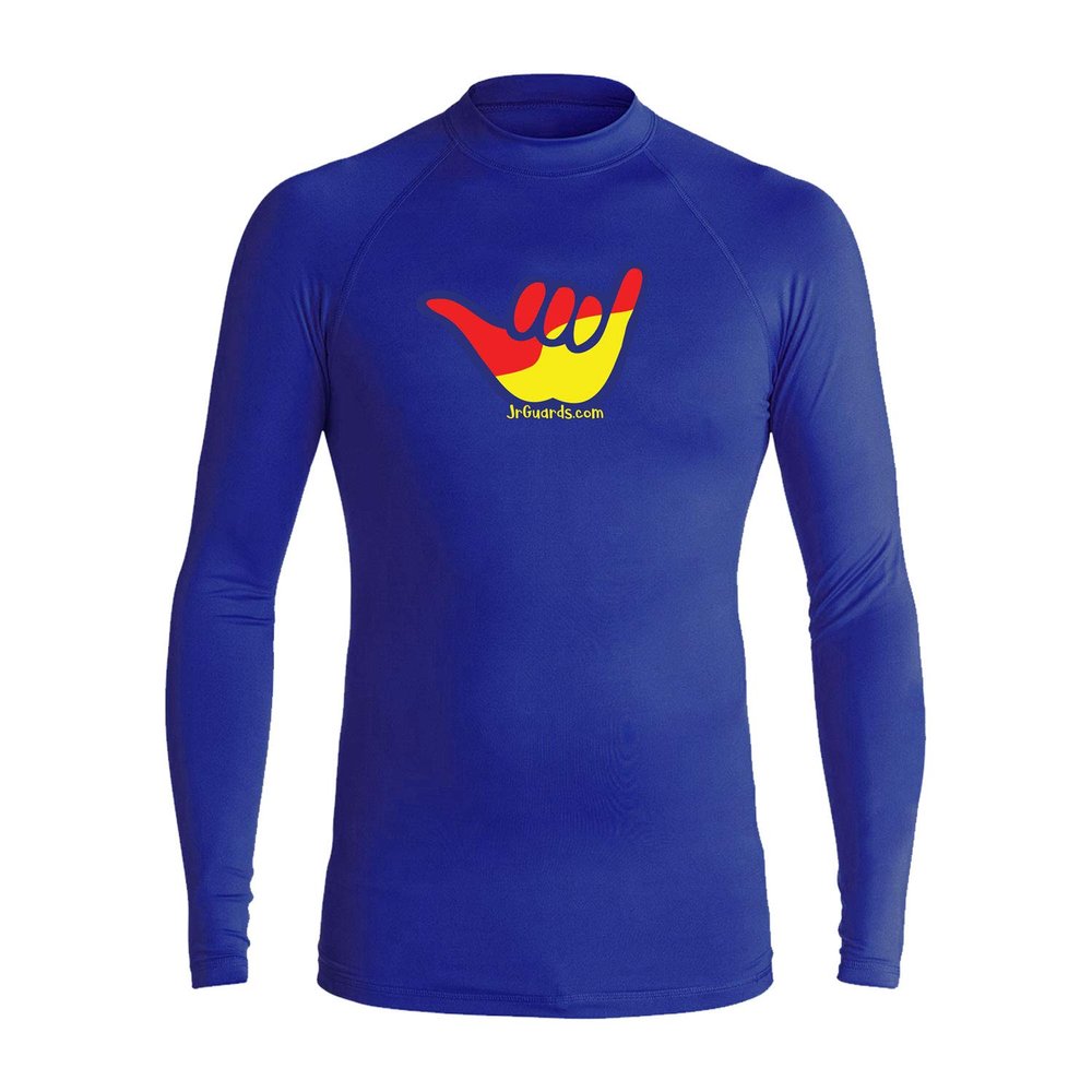Junior Guards 3-Color Shaka Long Sleeve Rashguard - Navy - L
