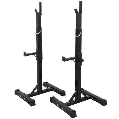 JungleA 550 Lbs Squat/Barbell/Dumbbell Rack,41-66 Inches Pair of Height Adjustable Heavy Duty Steel Rack,Weight Lifting Squat Stand for Home Gym
