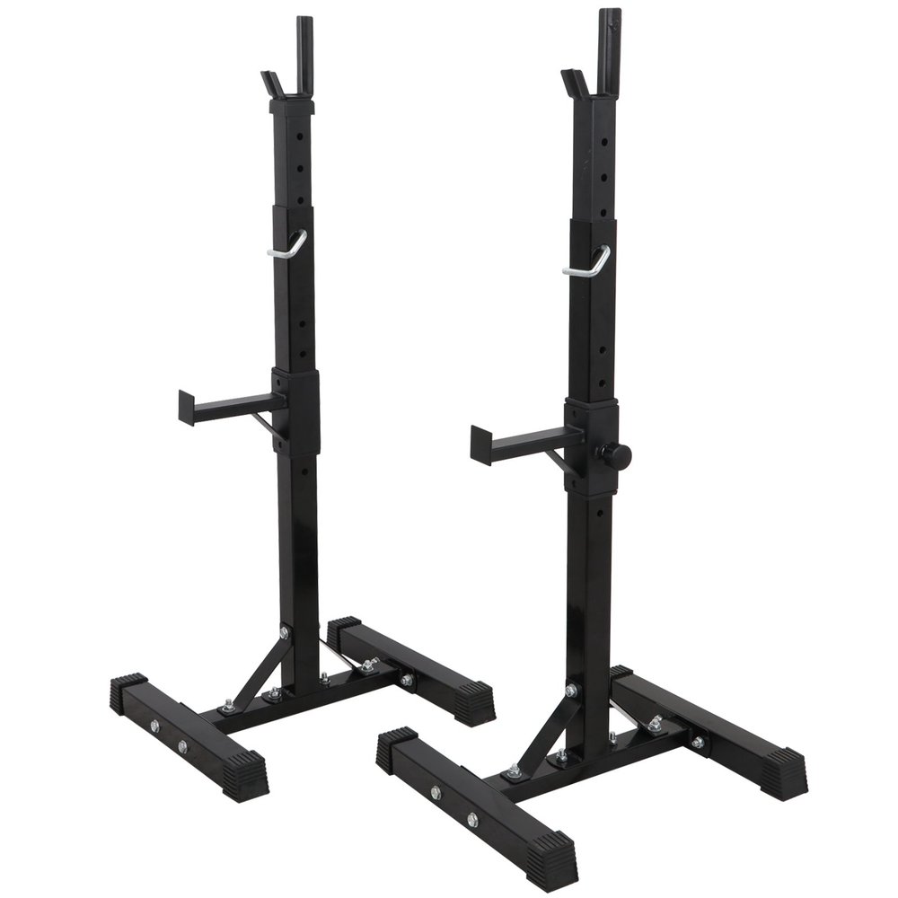 JungleA 550 Lbs Squat/Barbell/Dumbbell Rack,41-66 Inches Pair of Height Adjustable Heavy Duty Steel Rack,Weight Lifting Squat Stand for Home Gym