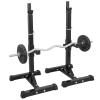 JungleA 550 Lbs Squat/Barbell/Dumbbell Rack,41-66 Inches Pair of Height Adjustable Heavy Duty Steel Rack,Weight Lifting Squat Stand for Home Gym view 3