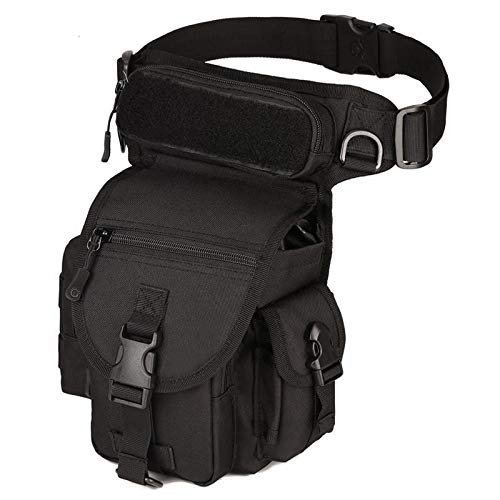 Gexgune Climbing Bags | Waterproof Nylon Tactical Drop Leg Bag Molle System Hunting Tool Waist Pack Belt Thigh Pouch Men Women Military EquipmentBlack
