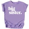 Bold Big Sister Colorful Sibling Reveal Announcement T-Shirt for Baby and Toddler Girls Sibling Outfits Purple Shirt 18 Months view 1