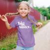 Bold Big Sister Colorful Sibling Reveal Announcement T-Shirt for Baby and Toddler Girls Sibling Outfits Purple Shirt 18 Months view 2