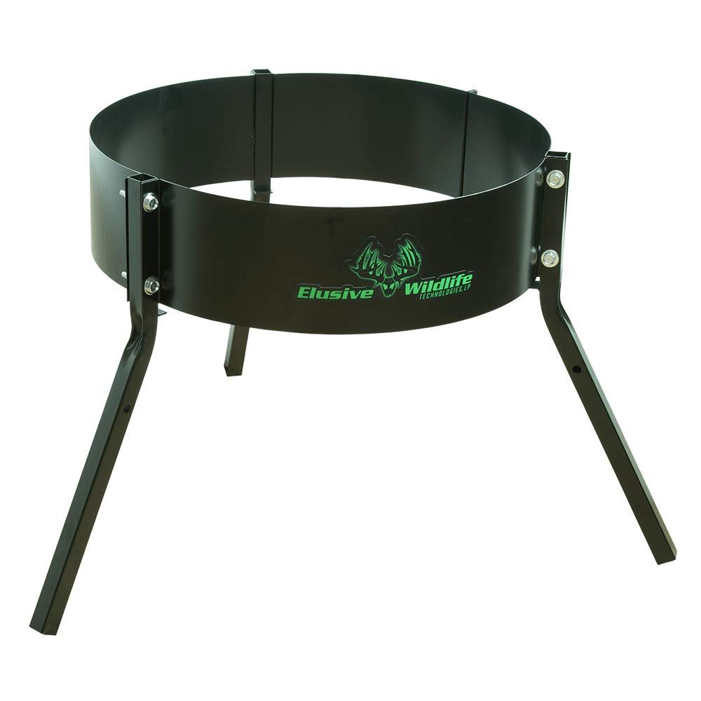 Elusive Wildlife Medium Duty 55 Gallon Feeder Belly Band with Three 20 Inch Stub Legs and Mounting Hardware, DIY Deer Feeder Barrel Bracket System for Metal Drums, Supports up to 400 Pounds