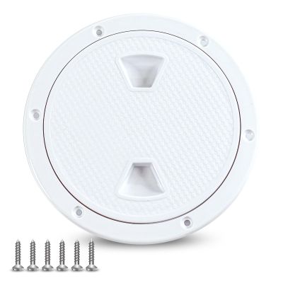 Boat Hatch, 4" 6" 8" White Round Non Slip Inspection Hatch w/Detachable Cover for Marine Boat Yacht (8 Inch)