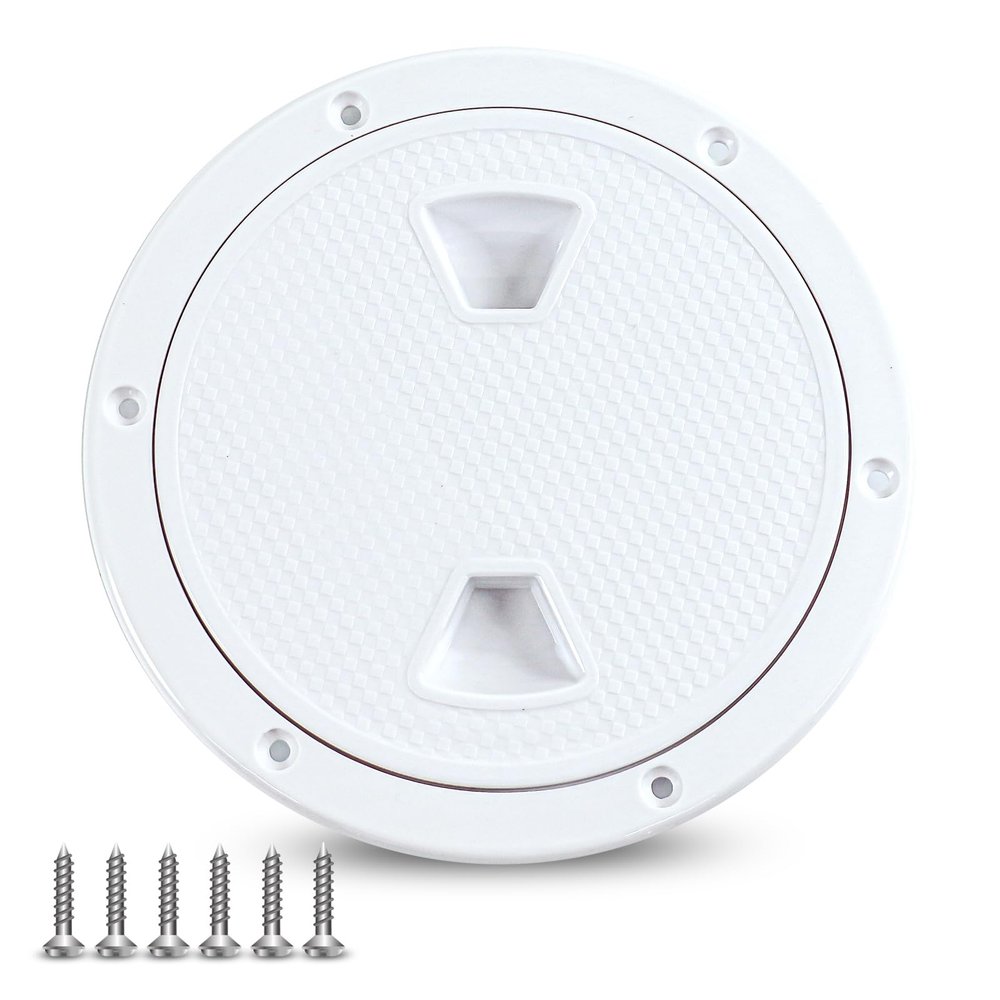 Boat Hatch, 4" 6" 8" White Round Non Slip Inspection Hatch w/Detachable Cover for Marine Boat Yacht (8 Inch)