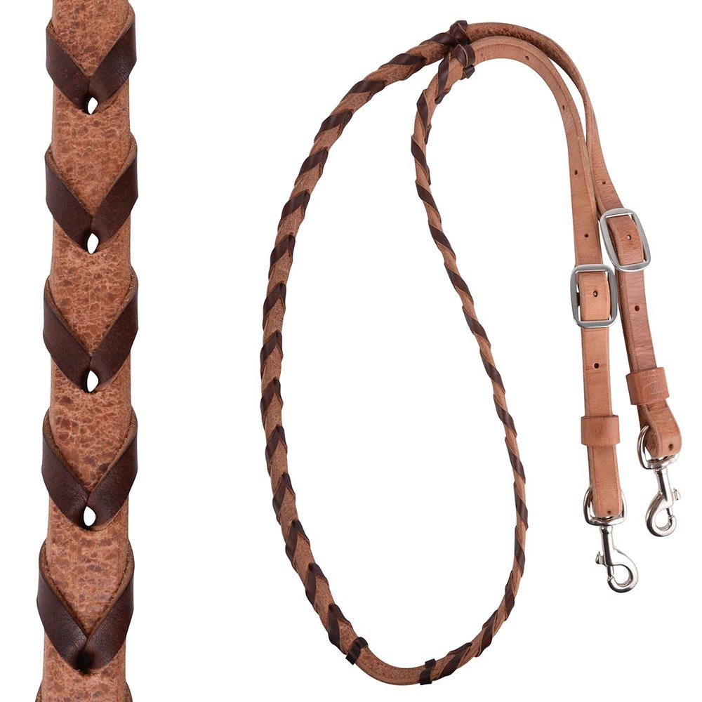 Martin Saddlery Chocolate Laced Barrel Reins