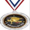 2 1/2" Silver I Graduated Medal, Glitter Graduating Awards 20 Pack Prime view 1