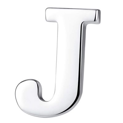 HONEY BEAR Initial Alphabet Letter Lapel Pins Collar Badge Brooches for Mens/Womens Shirt Dress Decoration Silver J 0.94inch