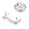 HONEY BEAR Initial Alphabet Letter Lapel Pins Collar Badge Brooches for Mens/Womens Shirt Dress Decoration Silver J 0.94inch view 2