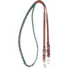 Martin Saddlery Latigo Laced Barrel Rein 3/4-inch Thick Buckle and Keeper Snap Ends, Turquoise view 1