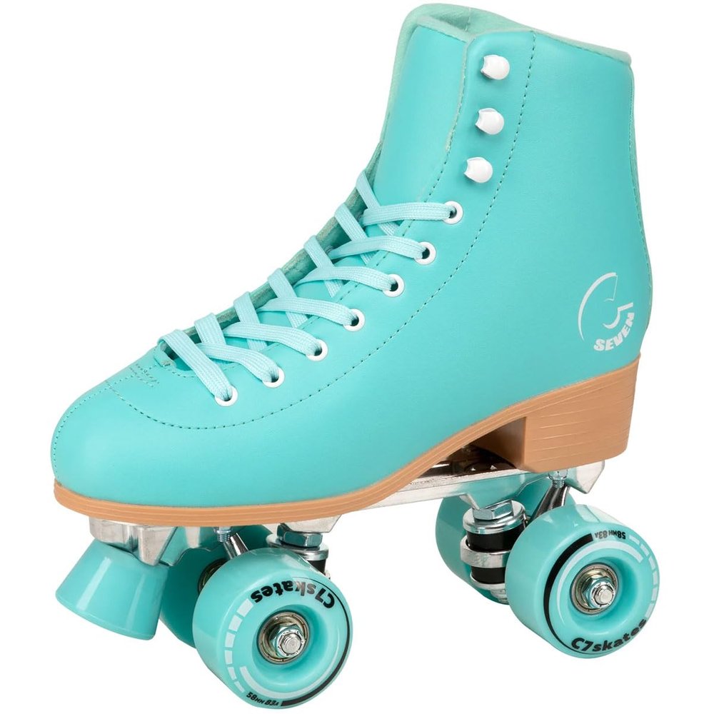 C SEVEN C7skates Cute Roller Skates for Girls and Adults (Aquamarine, Women's 5 / Youth 4)
