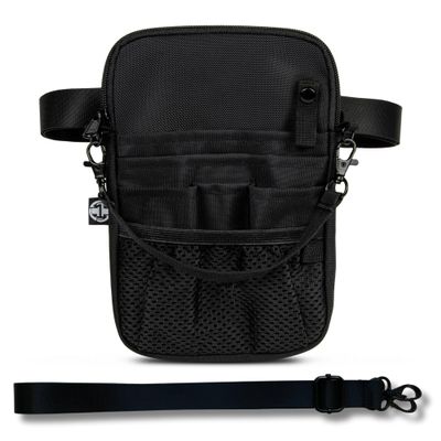 First Lifesaver 4-in-1 Nurse Fanny Pack with Medical Gear Pockets, Tape Holder, and Utility Storage for Stethoscopes, Bandage Scissors, and Emergency Supplies, Student and Nurse Use (Black)