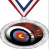 Archery Medal, 2 1/2" Silver Glitter Archery Board Medals, Great Archery Target Awards 100 Pack Prime view 1