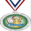 Academic Medal, 2 1/2" Silver Glitter Kids Academic Medals, Great Education Awards 50 Pack Prime view 1
