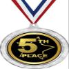 5th Place Medal, 2 1/2" Silver Glitter Fifth Place Medals, Great Fifth Place Awards 50 Pack Prime view 1