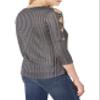 A. Byer Juniors Tie Front Top, Charcoal, XL view 2