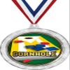 2 1/2" Silver Glitter Cornhole Medals, Great Cornhole Awards 50 Pack view 1
