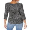 A. Byer Junior's Twist Front Pullover Top, Black Leopard, M view 2