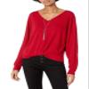 A. Byer Women's Twist Front Pullover Top, Red, M view 1
